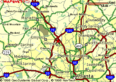 Map of Atlanta showing HMA Location